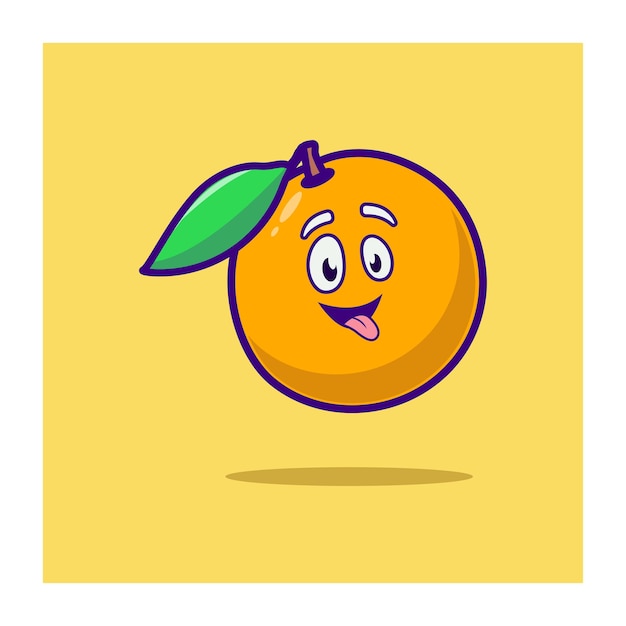 Una ilustración de vector de carácter de fruta naranja
