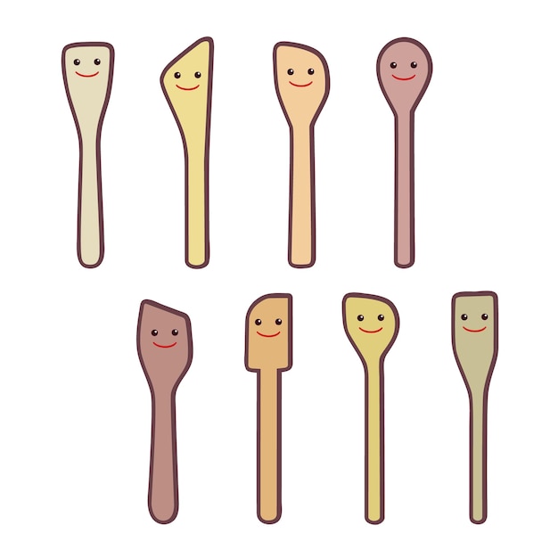 Ilustración de vector de caracteres de cuchara de madera
