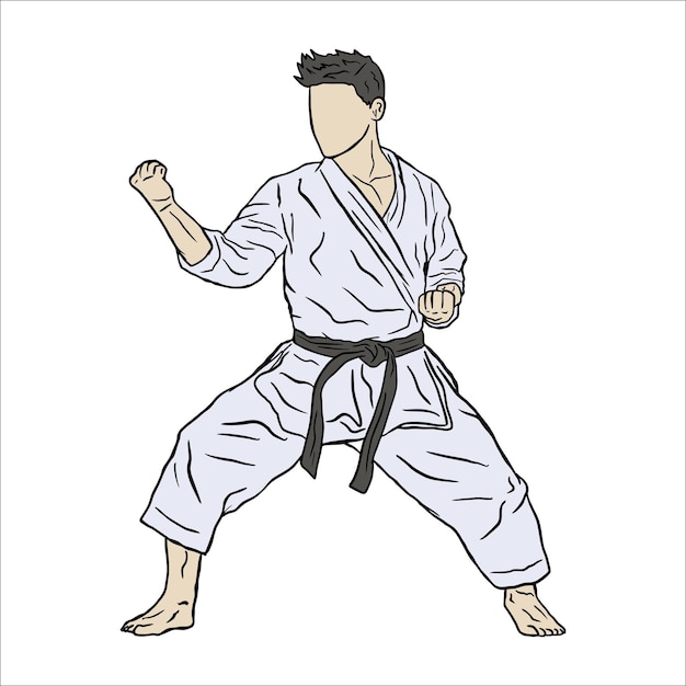 Vector ilustración de un vector de caracteres de karate