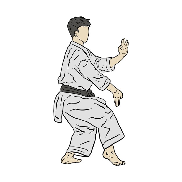 Ilustración de un vector de caracteres de karate