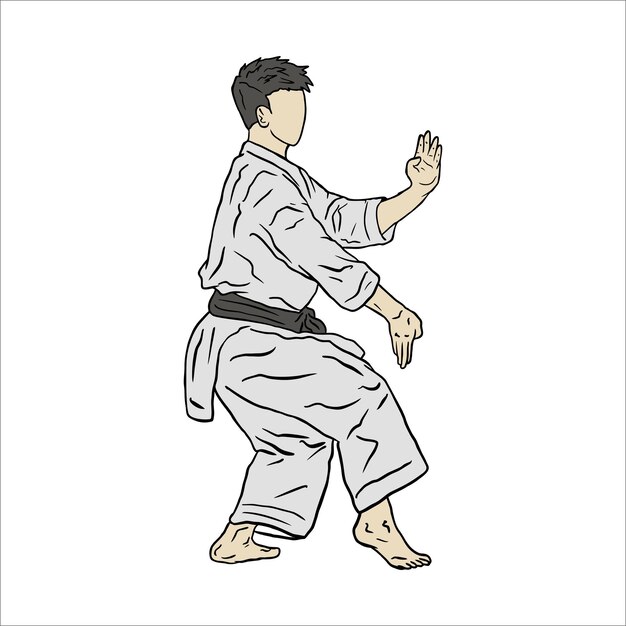 Vector ilustración de un vector de caracteres de karate