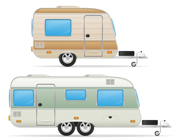 Vector ilustración de vector de caravana de remolque