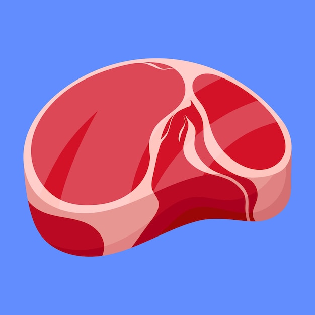 Ilustración del vector de carne cruda Vector del icono del juego de bistec de carne crua