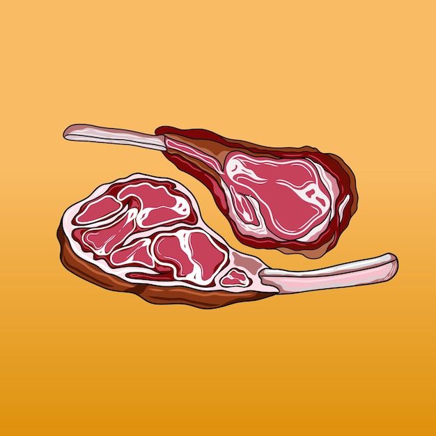 Ilustración del vector de la carne a la parrilla