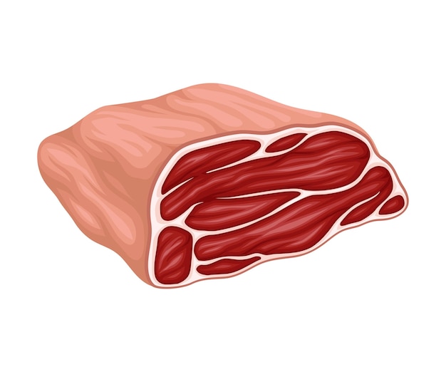Vector ilustración del vector de la carne de res o de cerdo como producto a base de carne