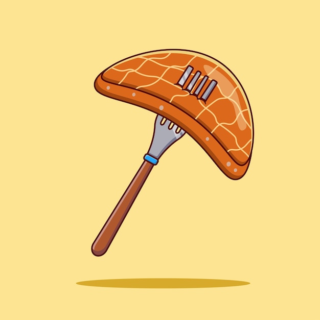 Ilustración de vector de carne y tenedor de salmón