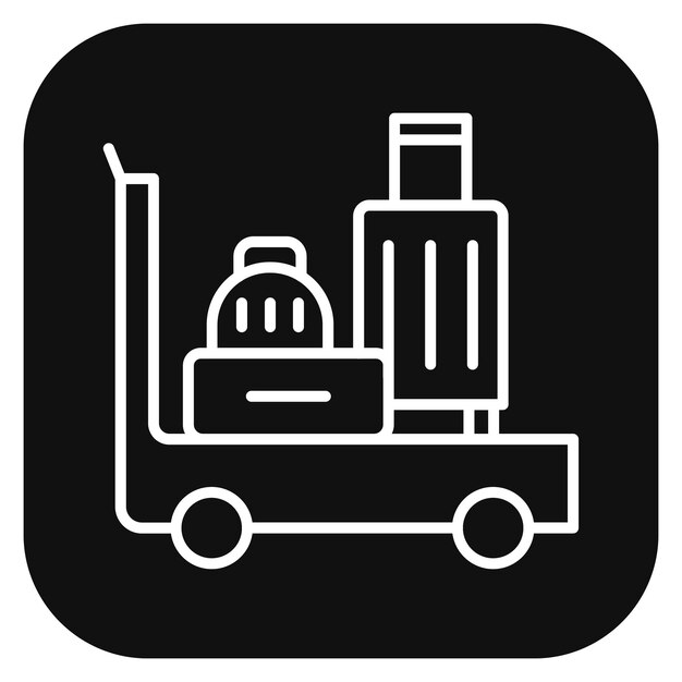 Ilustración del vector del carrito de equipaje
