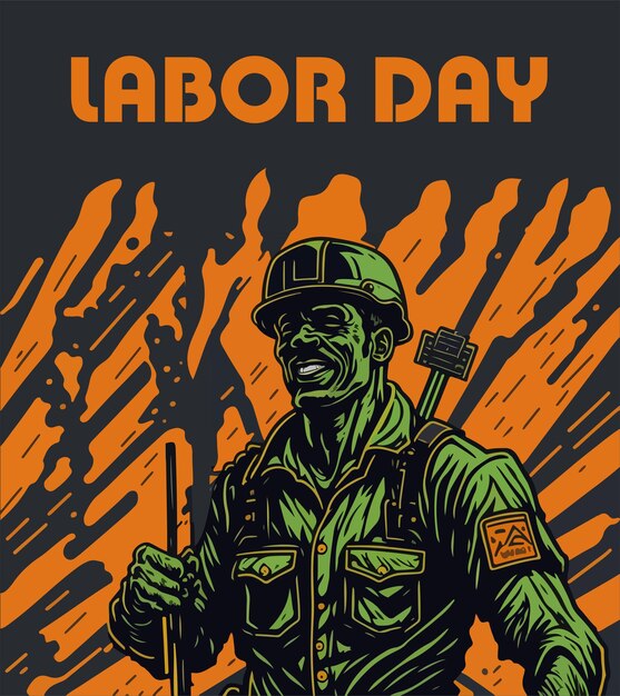 Ilustración de vector de cartel del día del trabajo
