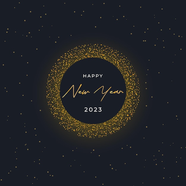 Ilustración de vector de cartel de feliz año nuevo brillo elegante
