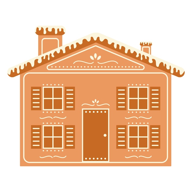 Ilustración de vector de casa de pan de jengibre de Navidad
