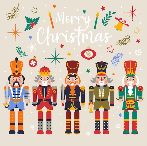 Ilustración de vector de cascanueces de Navidad sobre fondo claro