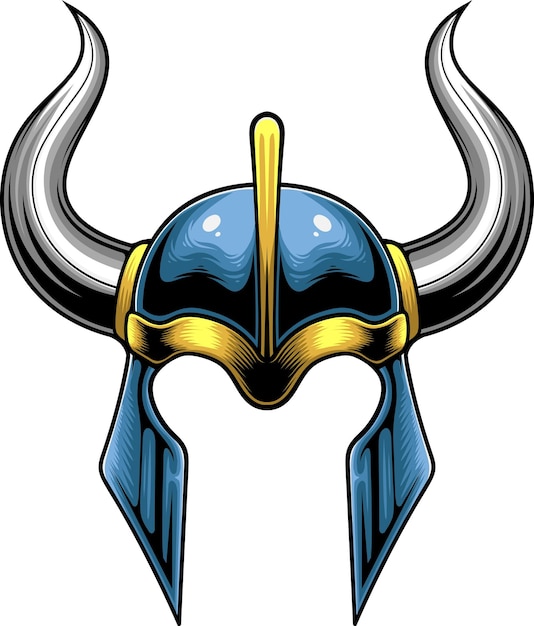 Ilustración de vector de casco vikingo en un estilo vintage