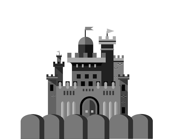 Vector ilustración de vector de castillo aislado