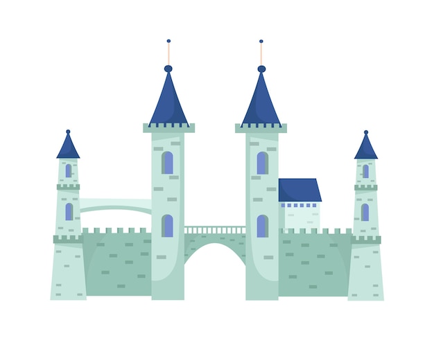 Ilustración de Vector de castillo de cuento de hadas mágico