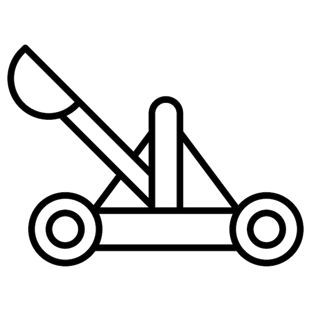 Ilustración del vector de catapulta