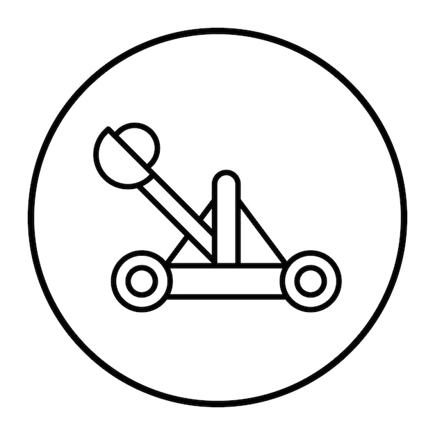 Ilustración del vector de catapulta