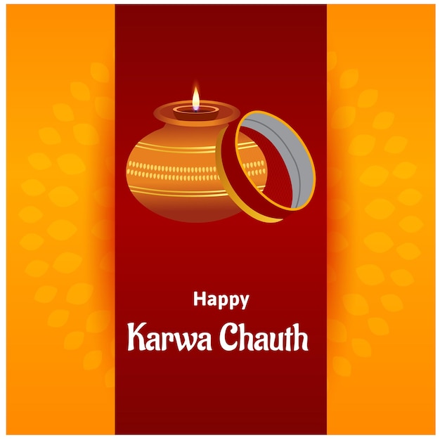 Ilustración de vector de celebración de festival indio feliz karwa chauth creativo