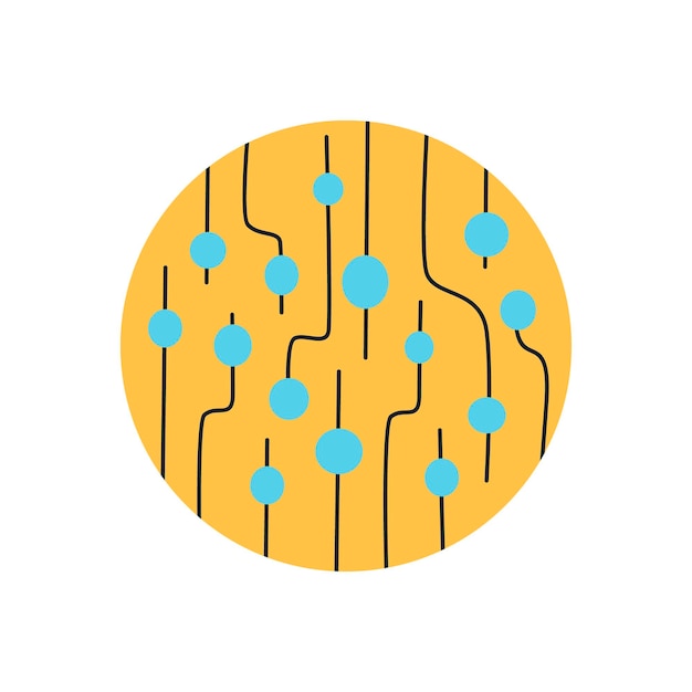 Ilustración de vector de células nerviosas Tecnología de red neuronal artificial ciencia computación en la nube Sistema de biología AI