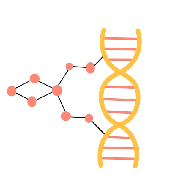 Ilustración de vector de células nerviosas Tecnología de red neuronal artificial ciencia computación en la nube Sistema de biología AI