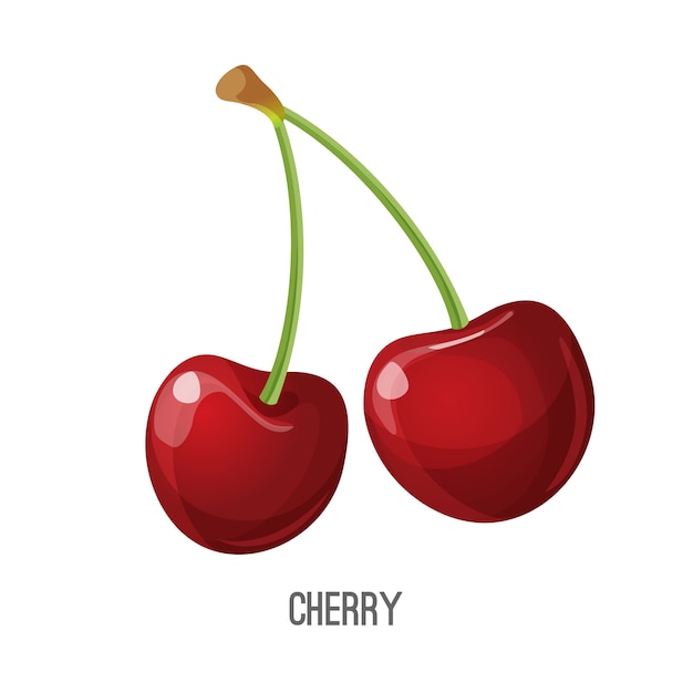 Ilustración de vector de cereza roja