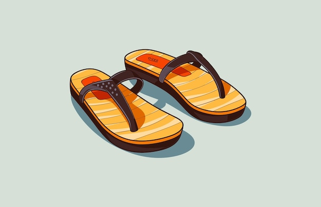 Ilustración de vector de chanclas ilustración de chanclas coloridas