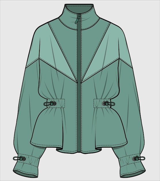 Vector ilustración de vector de chaqueta de invierno exterior para niñas y mujeres