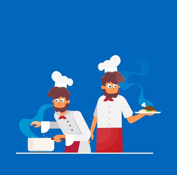 Vector ilustración de vector de chef diseño plano