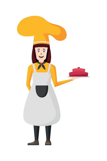 Ilustración de vector de chef femenino