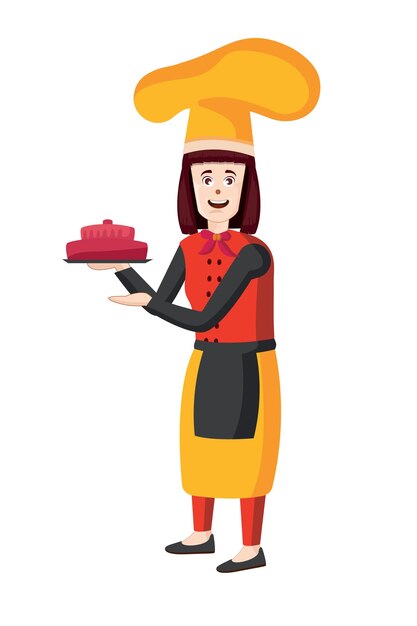 Ilustración de vector de chef femenino