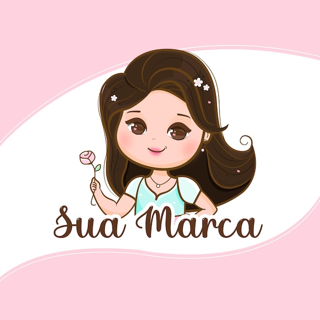 Ilustración de vector de chica linda mascota de vector