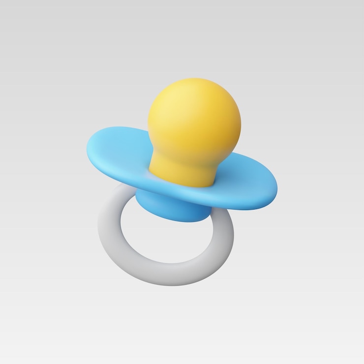 Vector ilustración de vector de chupete de bebé realista 3d