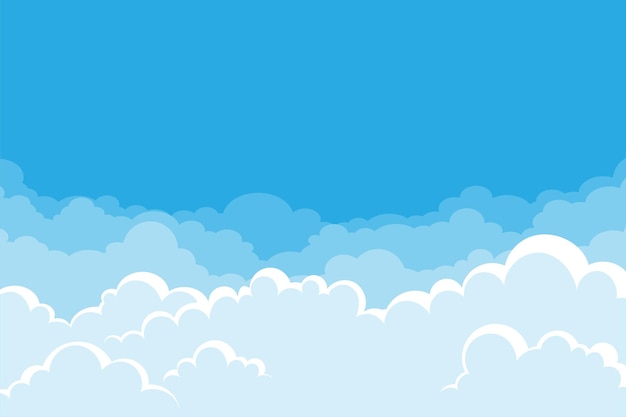 Ilustración de vector de cielo azul con fondo de nubes blancas