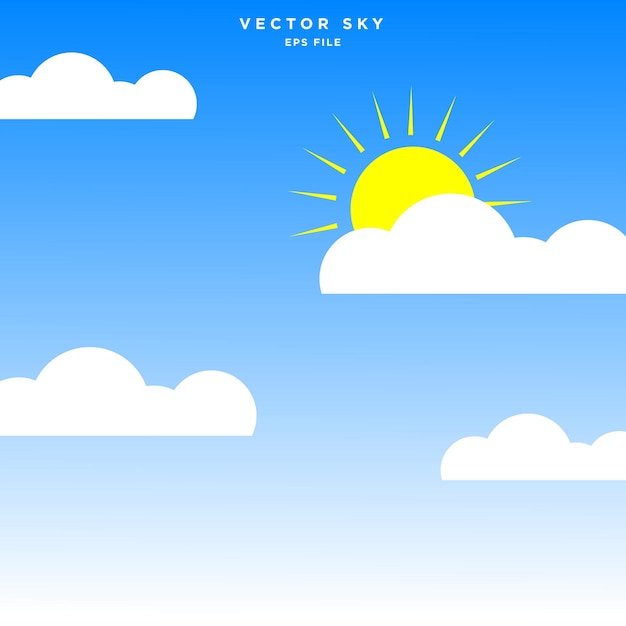 Ilustración de vector de cielo de día de verano soleado azul