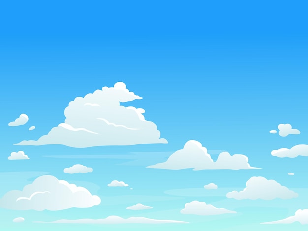 Ilustración de vector de cielo nublado en el diseño de fondo de estilo anime