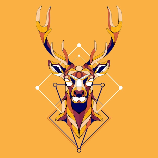 Ilustración de vector de ciervos de diseño geomatrico