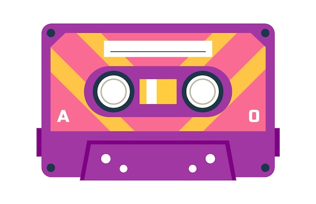 Ilustración de vector de cinta de casete de audio retro vintage