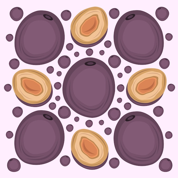 Ilustración de vector de ciruelas pasas