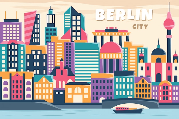 Ilustración de vector de la ciudad de berlín