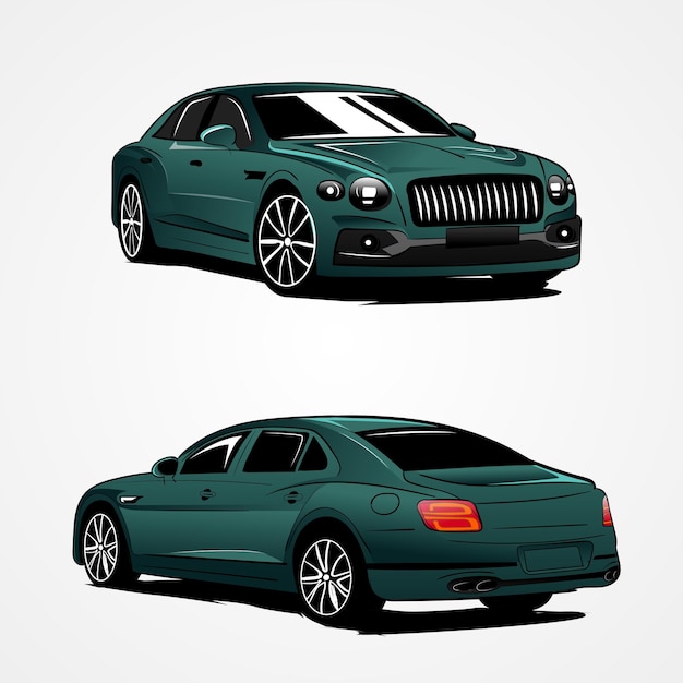 Ilustración de vector de coche Bentley Silueta de vector de Bentley