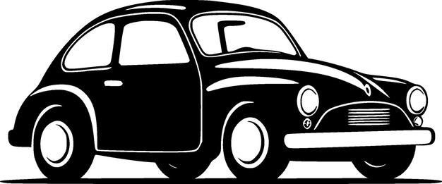 Vector ilustración de vector de coche blanco y negro