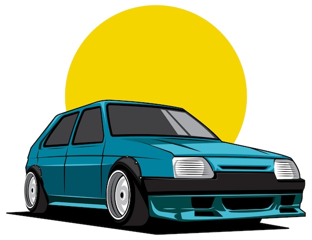 Vector ilustración de vector de coche clásico premium para uso impresoxaxa