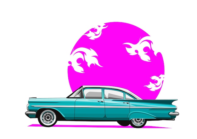 Ilustración de vector de coche clásico vintage