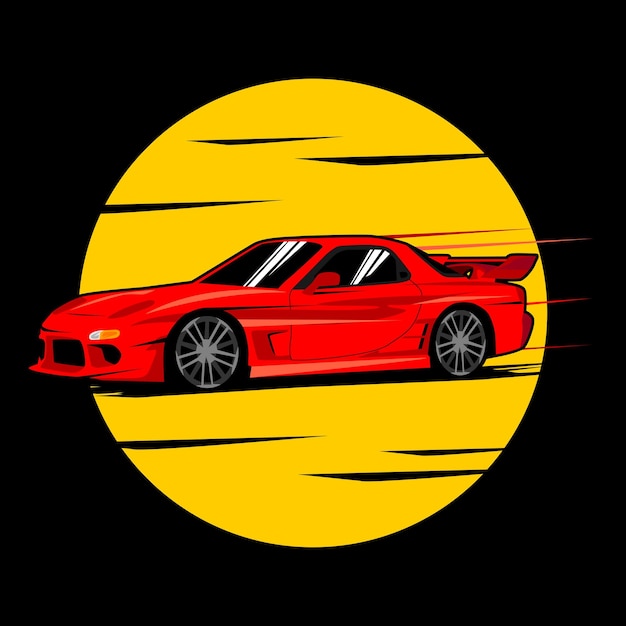 Ilustración de vector de coche deportivo clásico