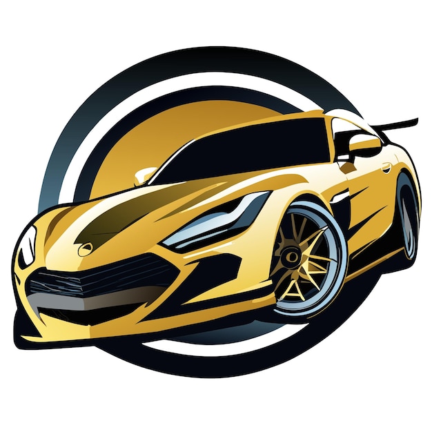 Ilustración de vector de coche deportivo dorado
