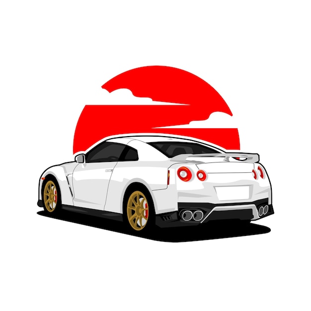 Vector ilustración de vector de coche deportivo jdm