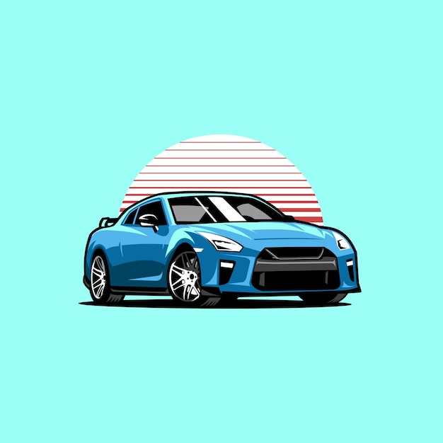 Ilustración de vector de coche deportivo premium jdm lo mejor para el diseño de camisetas automotrices