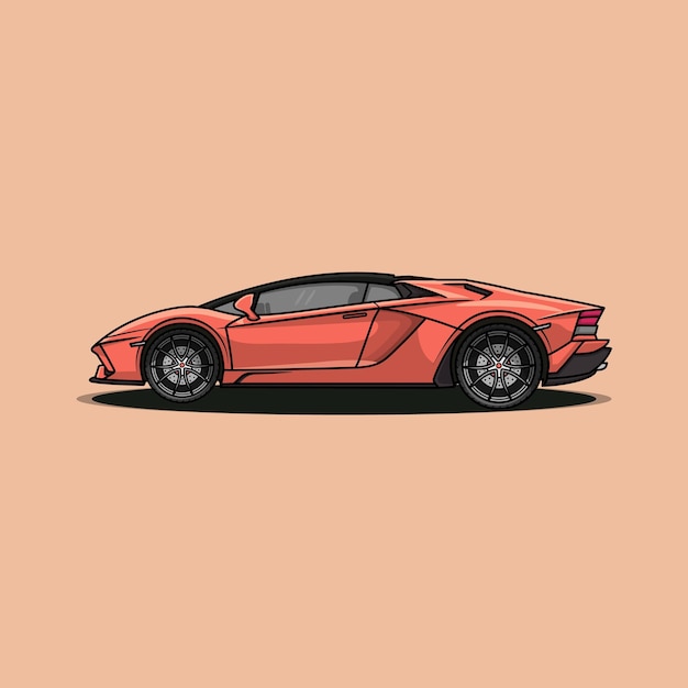 Vector ilustración de vector de coche deportivo rojo