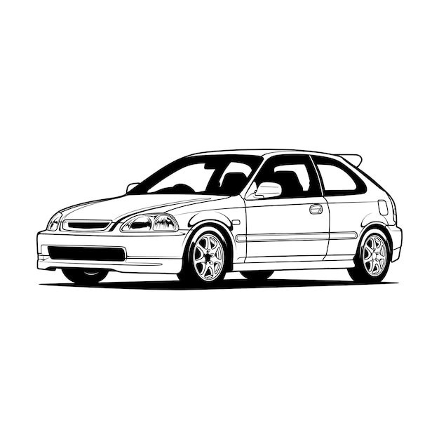 Ilustración de vector de coche de dibujos animados