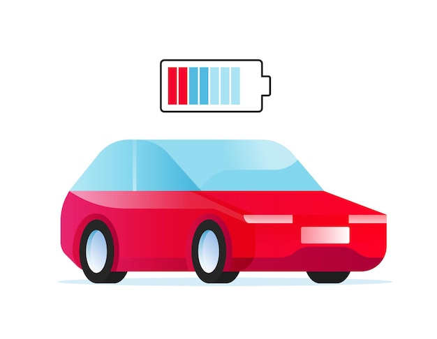 Ilustración de vector de coche eléctrico