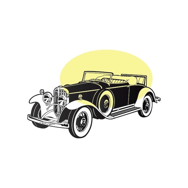 Ilustración de vector de coche con fondo blanco